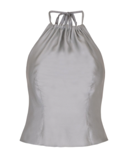 Silver silk top with lining