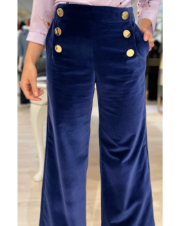 Blue velour Louise pants