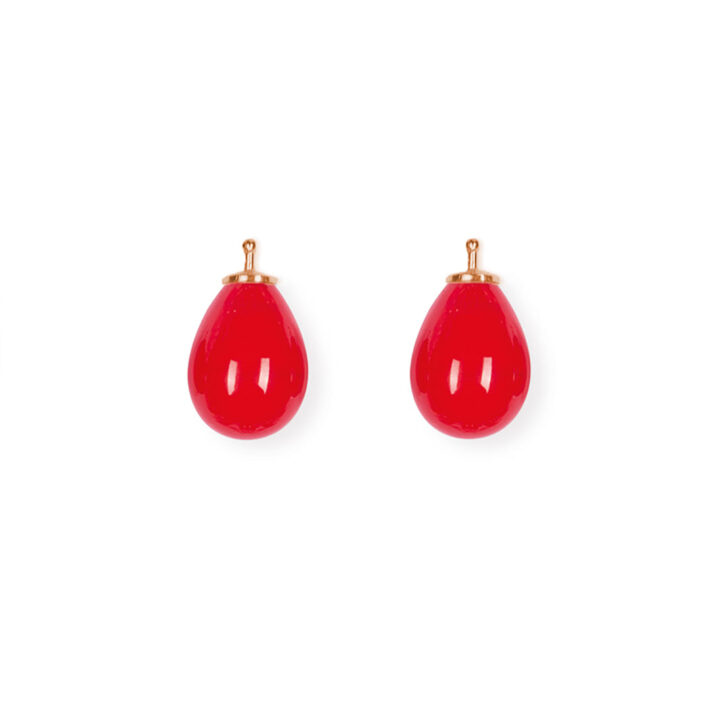 Earring drops E5 - Strawberry red