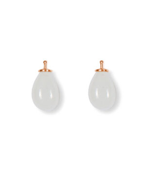 Earring drops E5 - Opal white