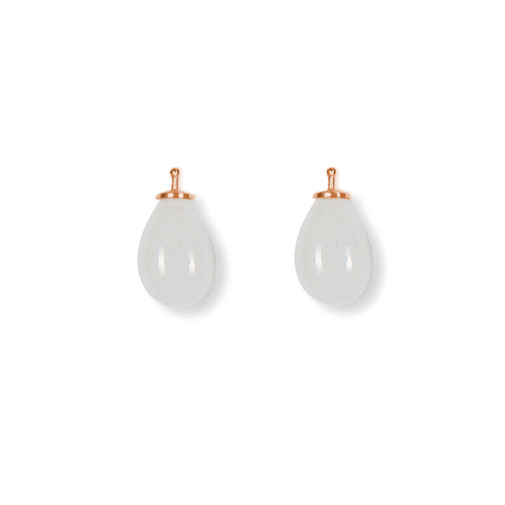 Earring drops E5 - Opal white