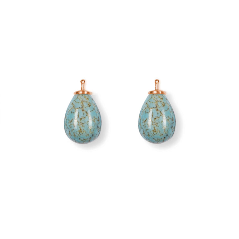 Earring drops E5 - Turquoise matrix