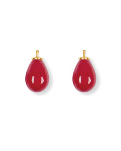 Earring drops E5 - cherry red quarts