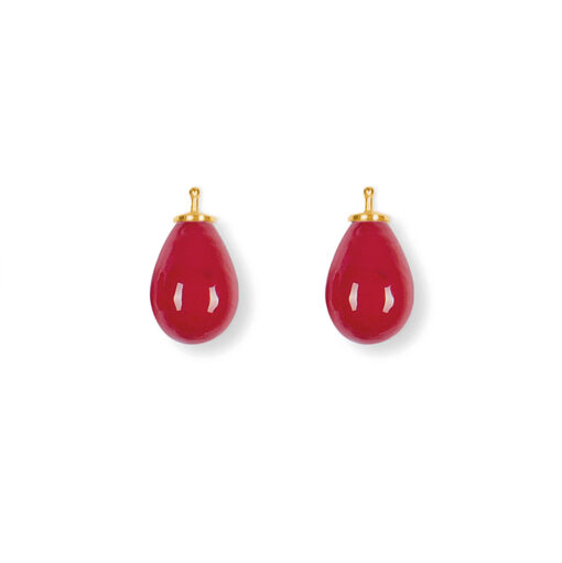 Earring drops E5 - cherry red quarts