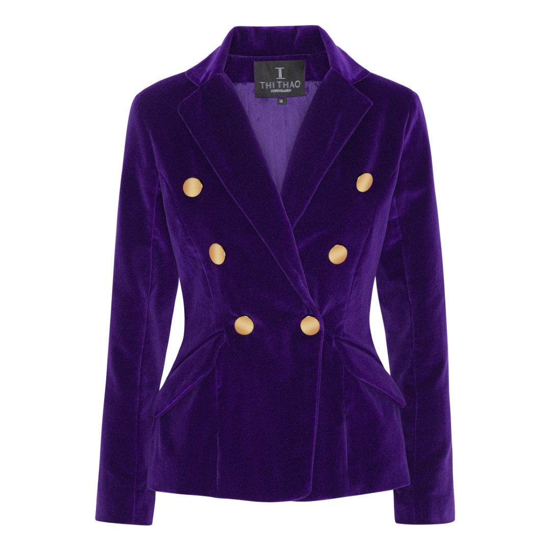 Purple Velour Blazer Jacket By Thi Thao Copenhagen
