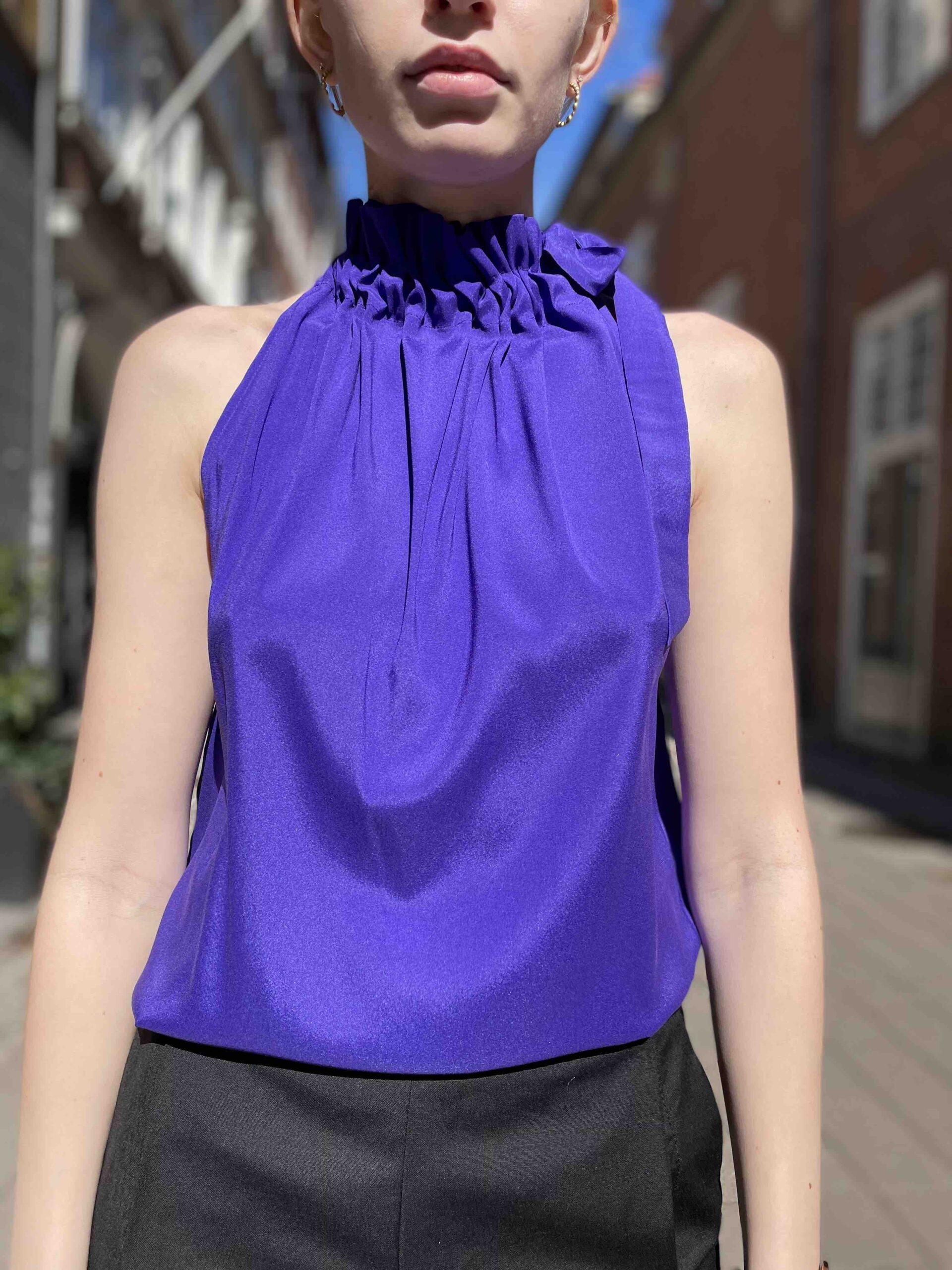 Purple Silk summer top by Thi Thao Copenhagen
