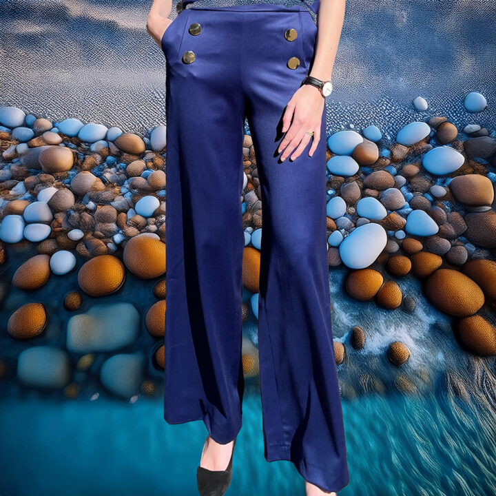 Dark blue wool pants by Thi Thao Copenhagen